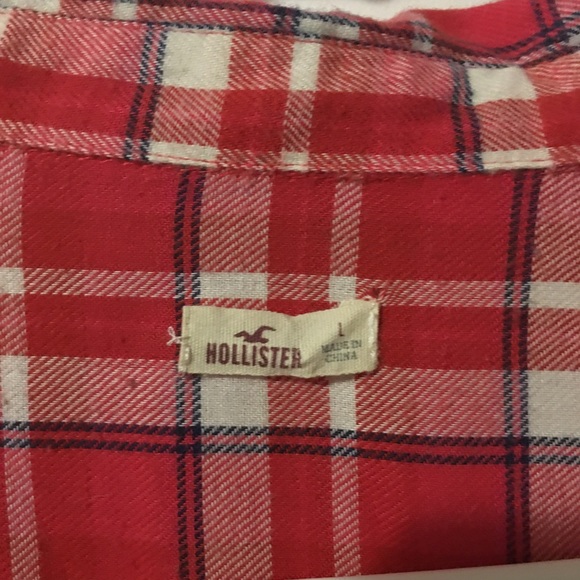 Hollister red flannel button down top! - Picture 3 of 3